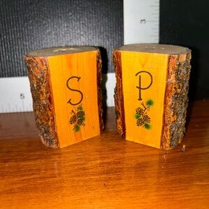 Rustic Wood Salt and Pepper Shakers